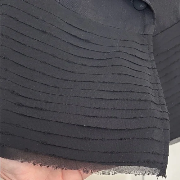 FLEUR WOOD ANTHROPOLOGIE Size 6 Black Tencel Blazer Strata Jacket Tuxedo Chiffon - Picture 5 of 10